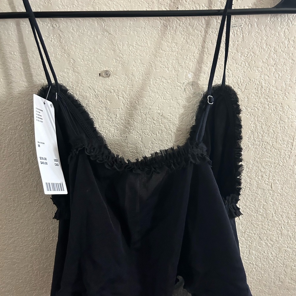 Out from under Black Ruffled Top - Picture 3 of 4